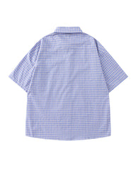 Casual plaid short-sleeved shirt