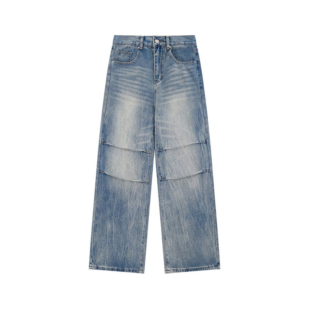 Washed straight jeans
