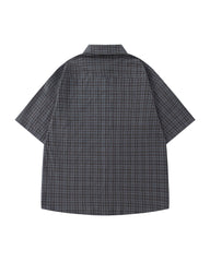 Retro plaid short-sleeved shirt