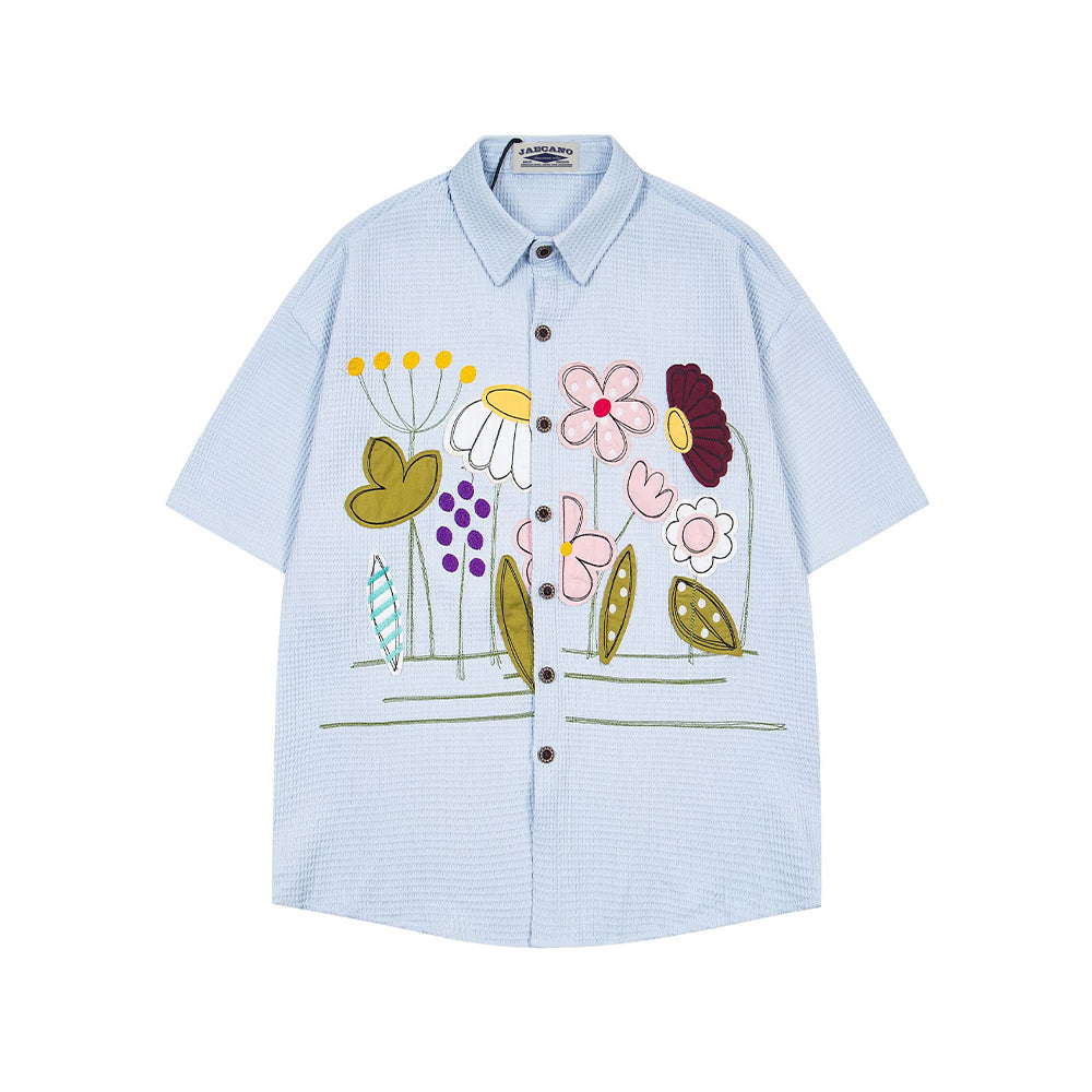 Floral short-sleeved shirt