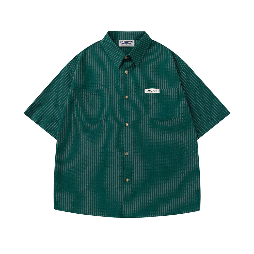 Simple striped short-sleeved shirt