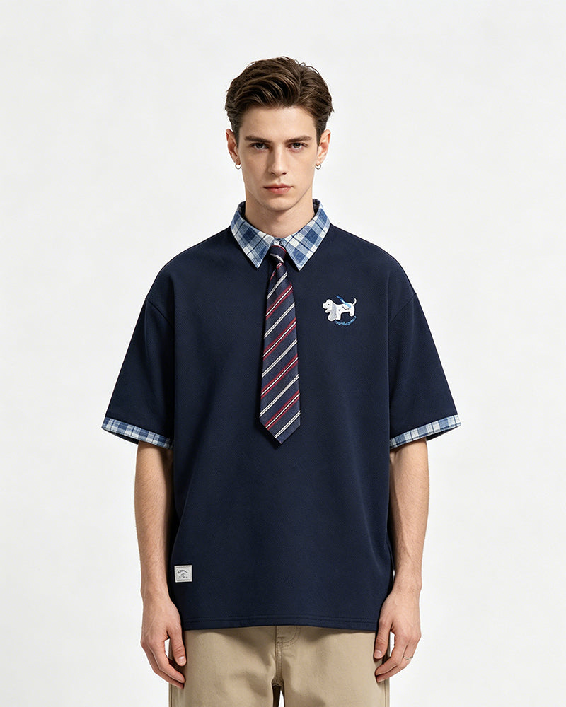 Vintage detachable tie short sleeves