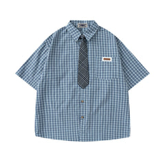 Preppy Plaid Short Sleeve Shirt