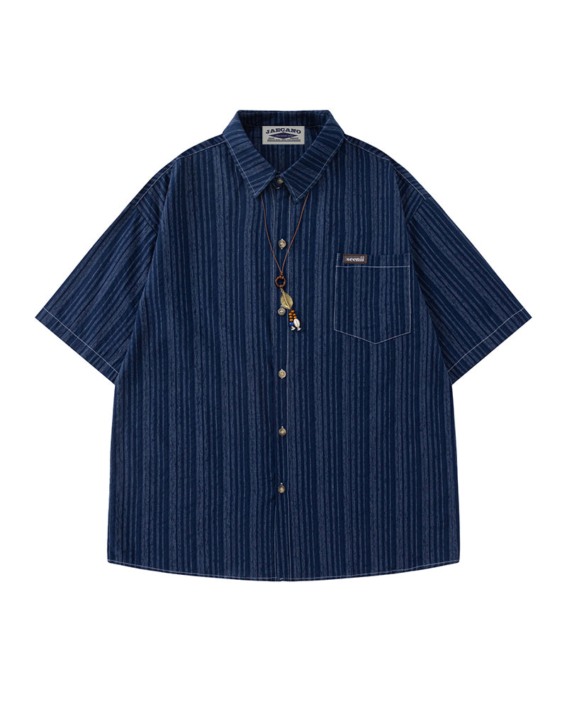 Retro casual short-sleeved shirt