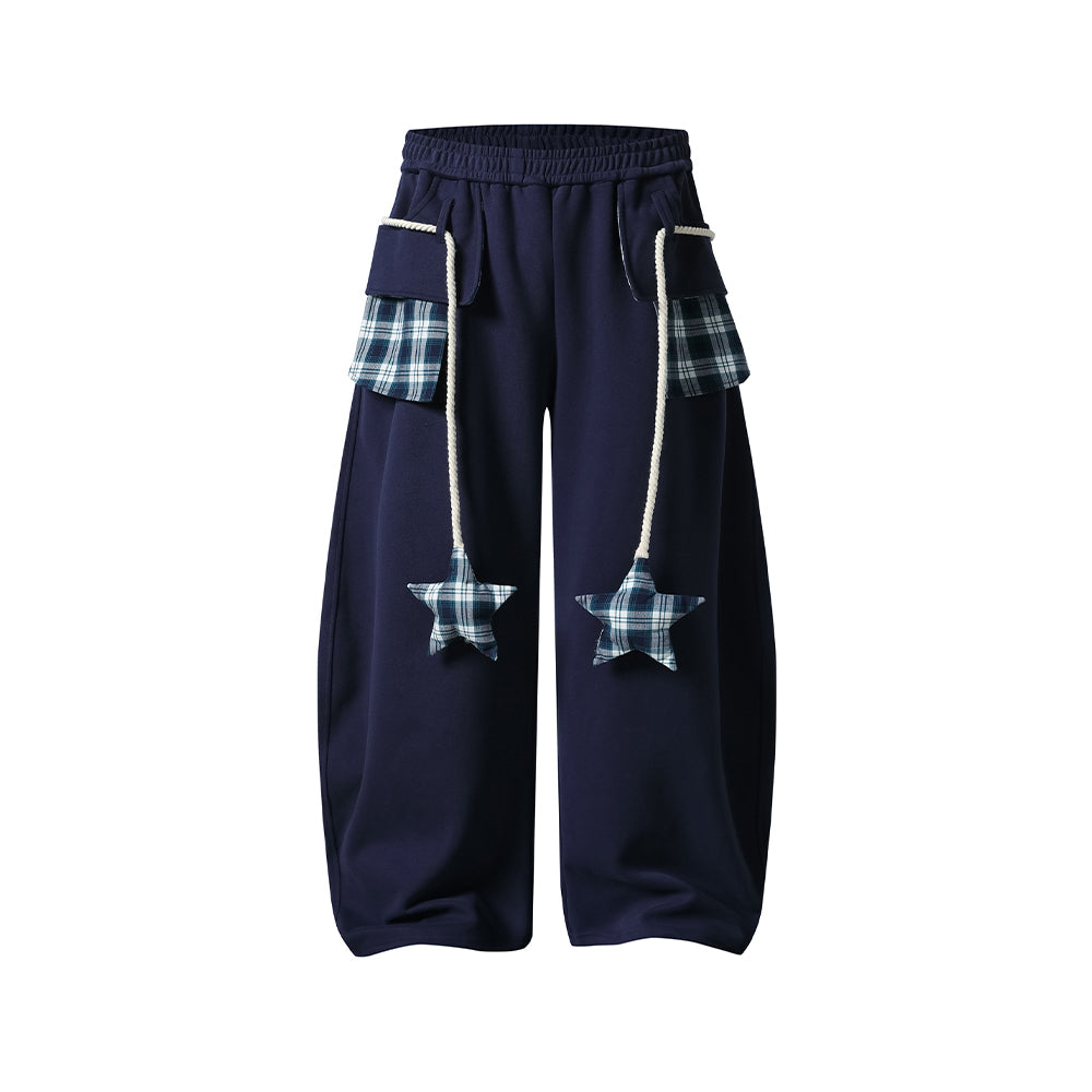 Color-blocked straight-leg sweatpants