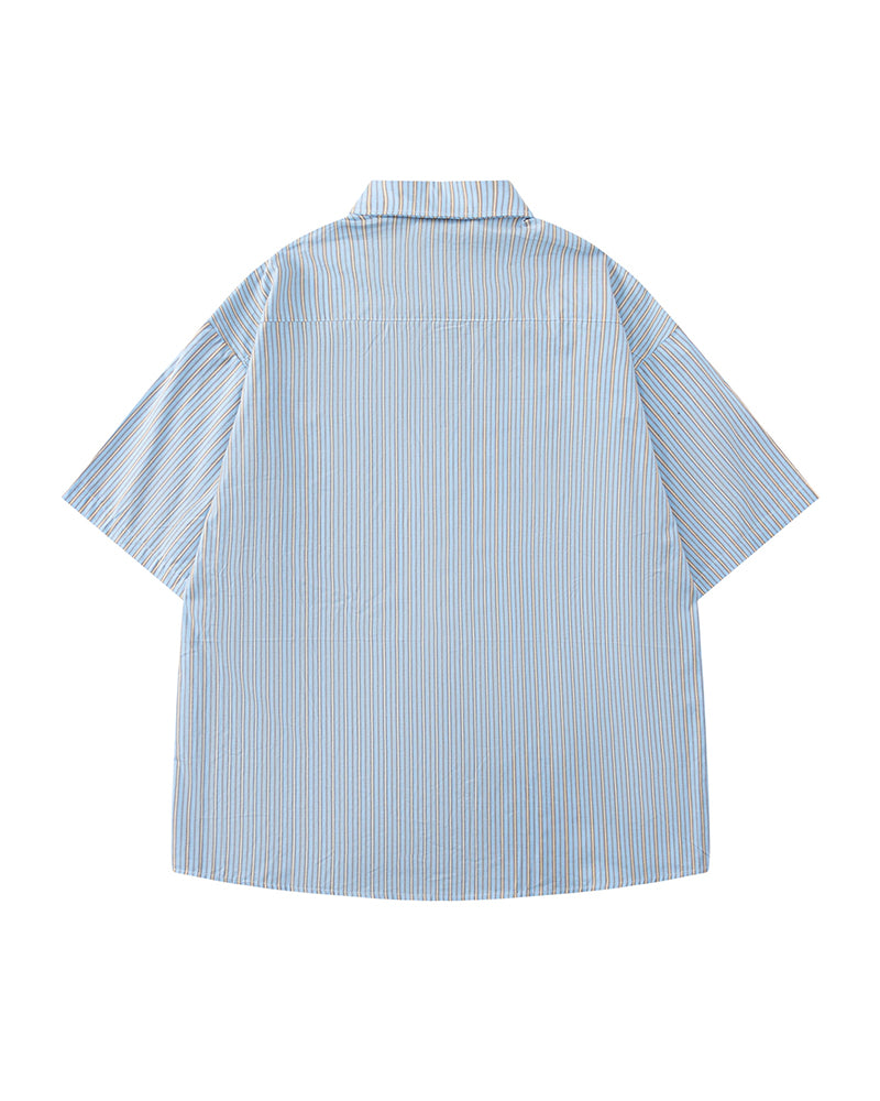 Simple striped short-sleeved shirt