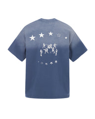 Spray-painted tie-dye T-shirt