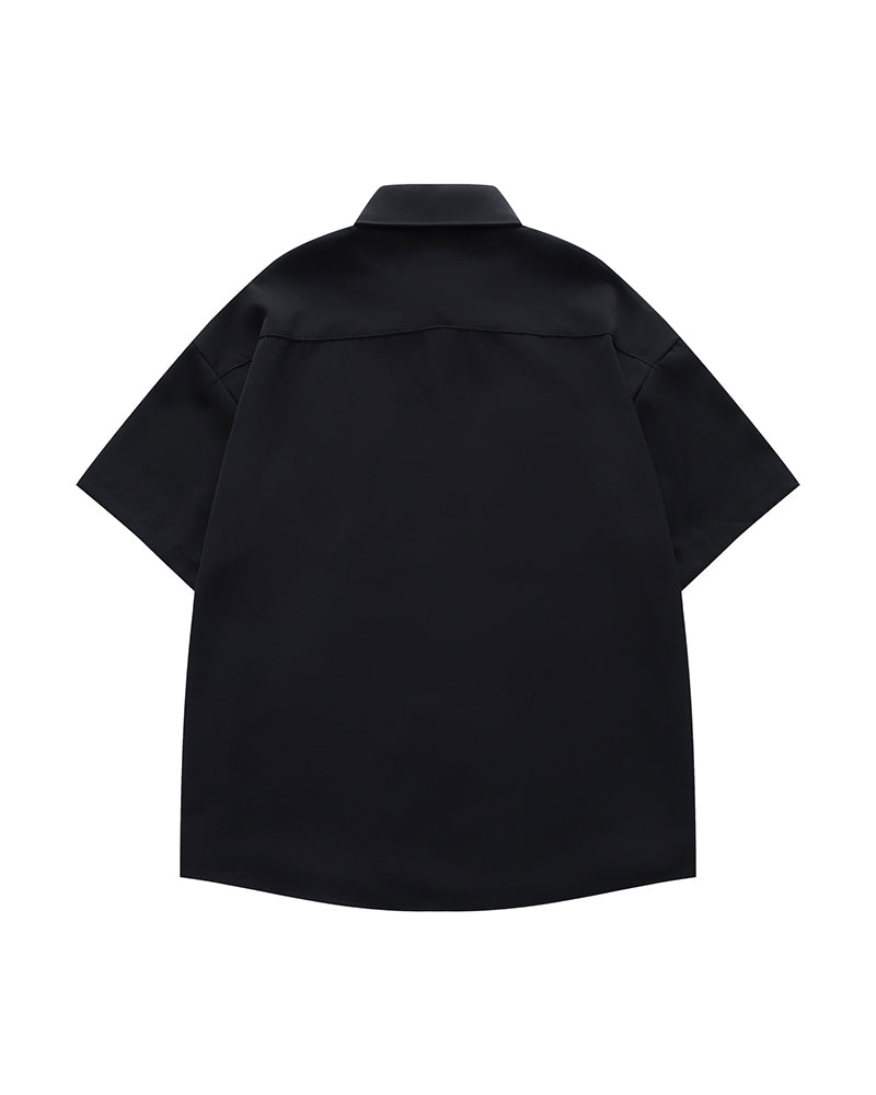 Floral Embroidery Short-Sleeve Shirt