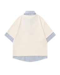 Faux two-piece polo shirt