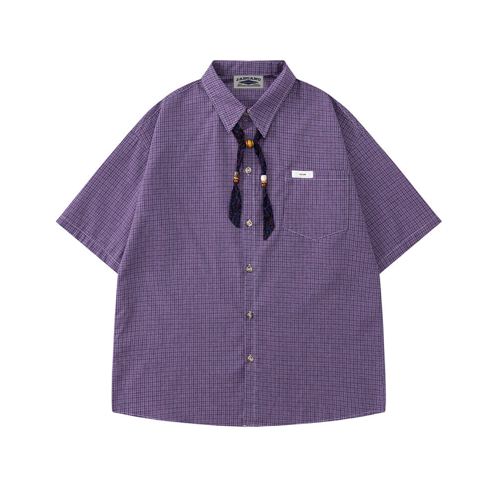 vintage plaid short sleeve shirt