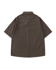 Casual plaid short-sleeved shirt