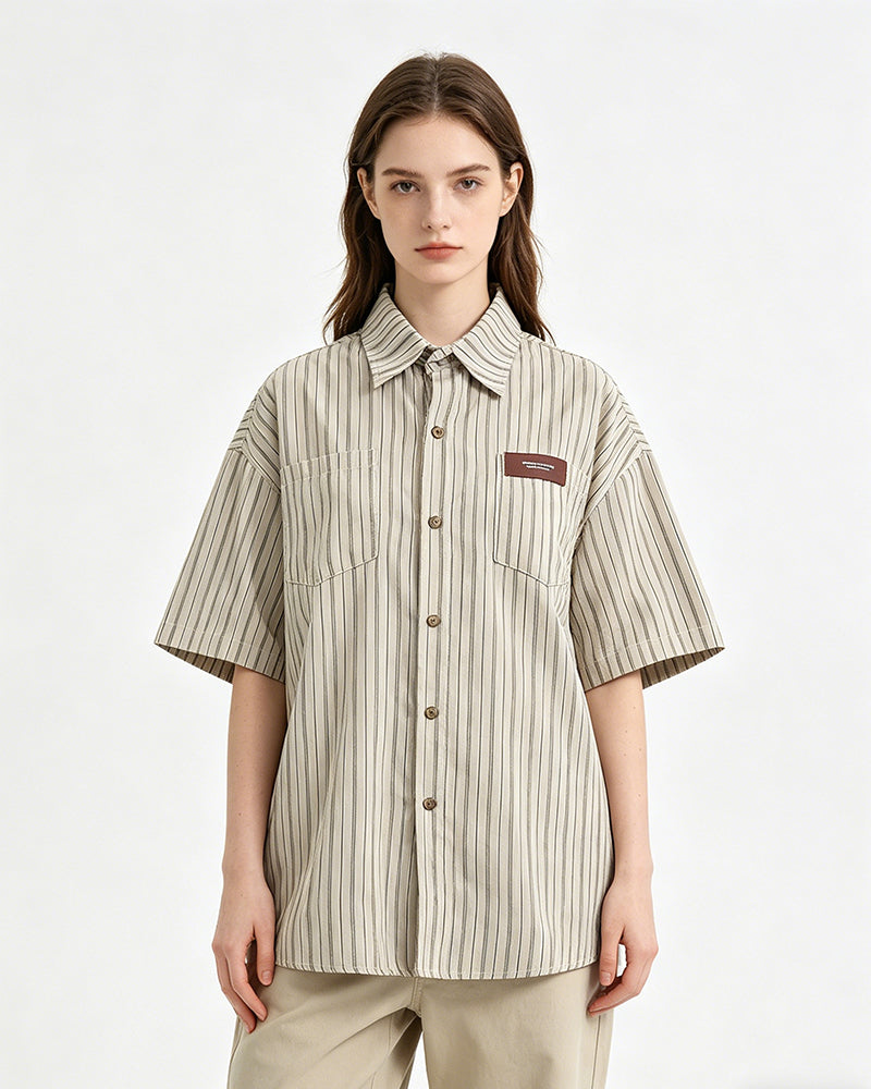 American simple striped shirt