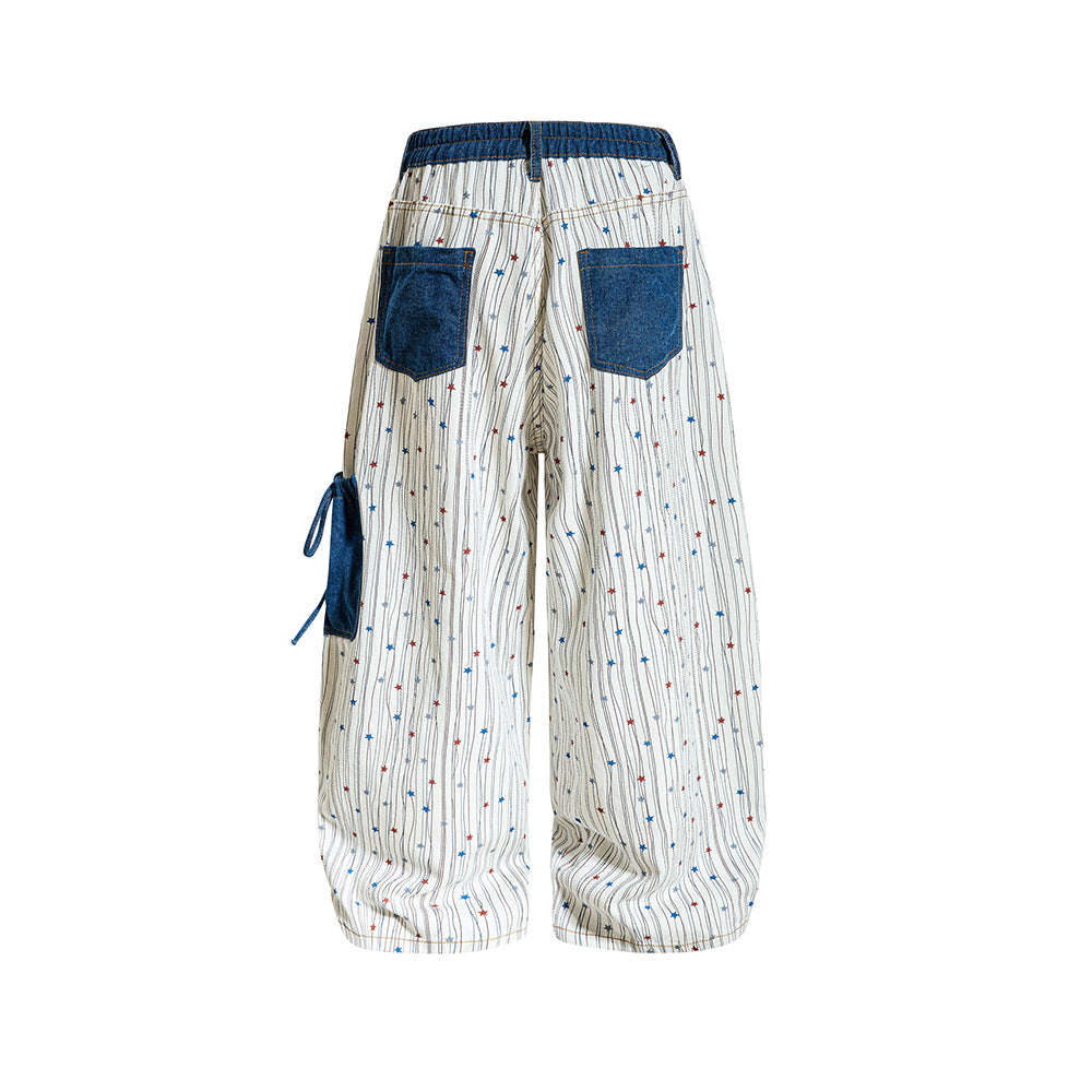 Retro striped casual pants