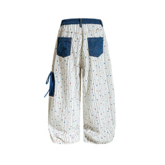 Retro striped casual pants
