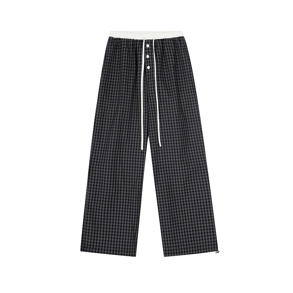 Plaid loose trousers