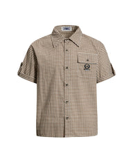 Retro embroidered short-sleeved shirt