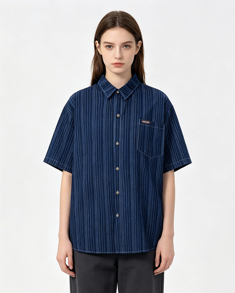 Retro casual short-sleeved shirt