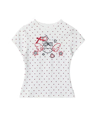 Sweet polka dot short-sleeved shirt