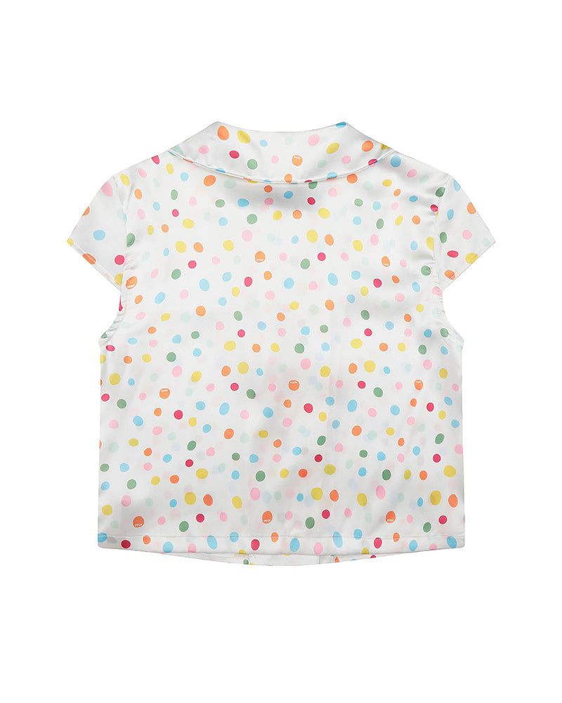 Colorful polka dot short-sleeved shirt (women's)