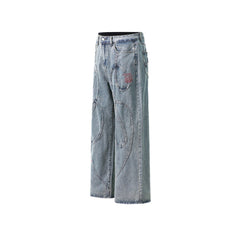 Designer slim straight jeans