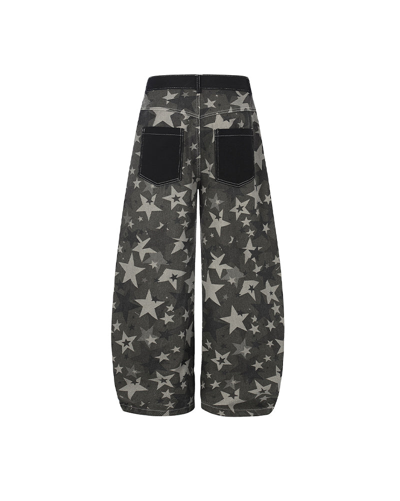 Star-patterned couple pants