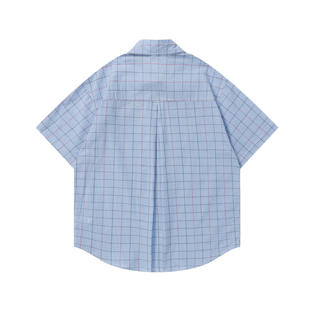 Vintage check short-sleeved shirt
