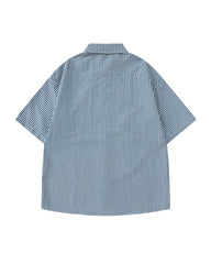Plaid short-sleeved shirt