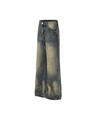 Washed straight jeans