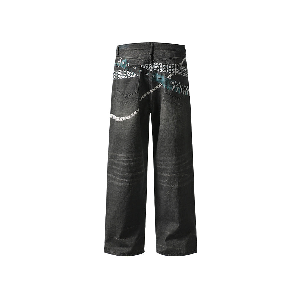 Designer straight jeans