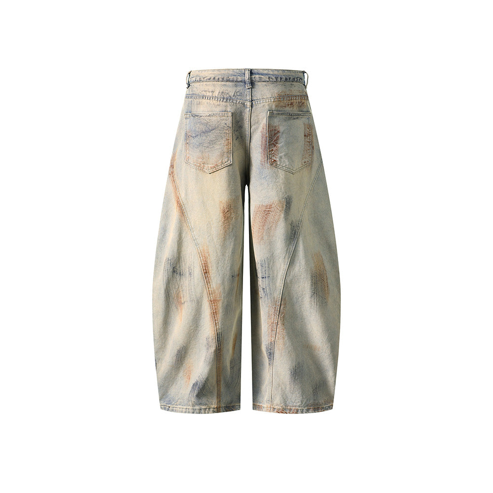 Washed distressed jeans