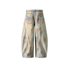 Washed distressed jeans