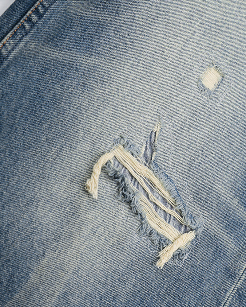 Retro washed denim jeans