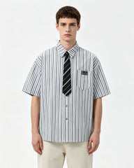 Retro plaid short-sleeved shirt