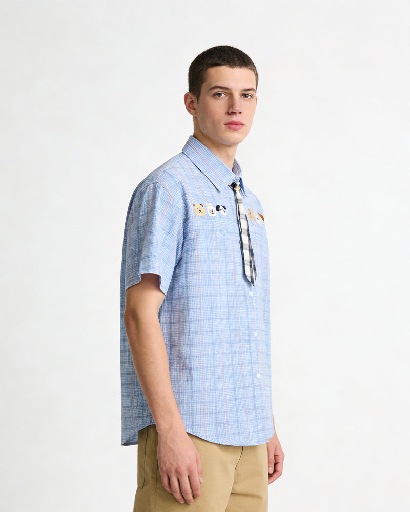 Vintage check short-sleeved shirt