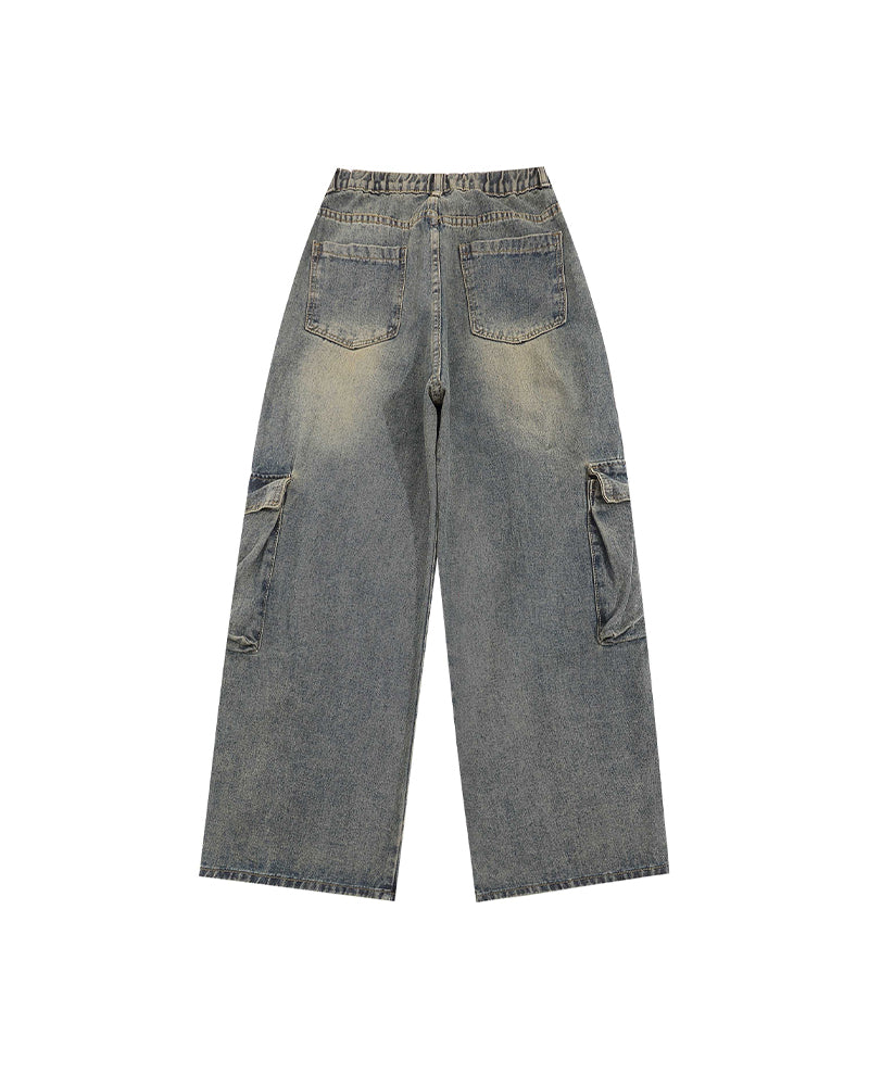 American vintage washed distressed jeans