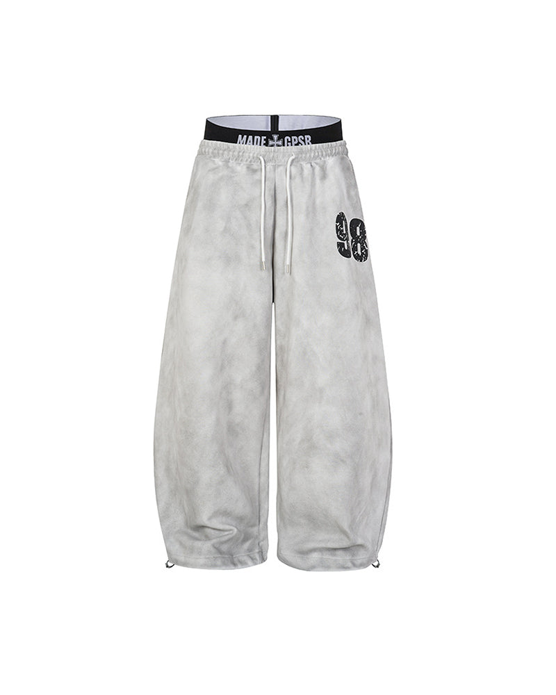 Double-waisted casual trousers