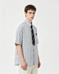 Retro plaid short-sleeved shirt