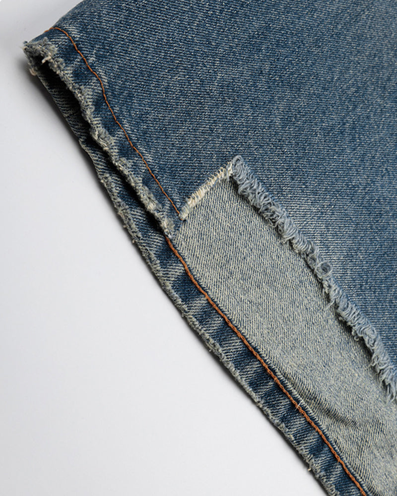 Retro washed denim jeans