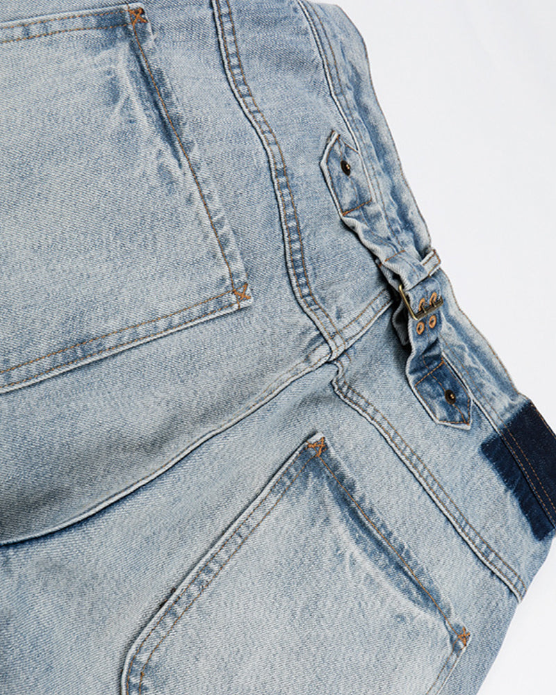 Retro washed straight leg jeans
