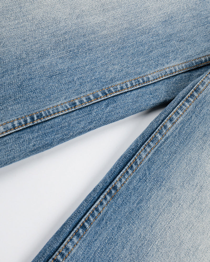 Retro washed straight leg jeans