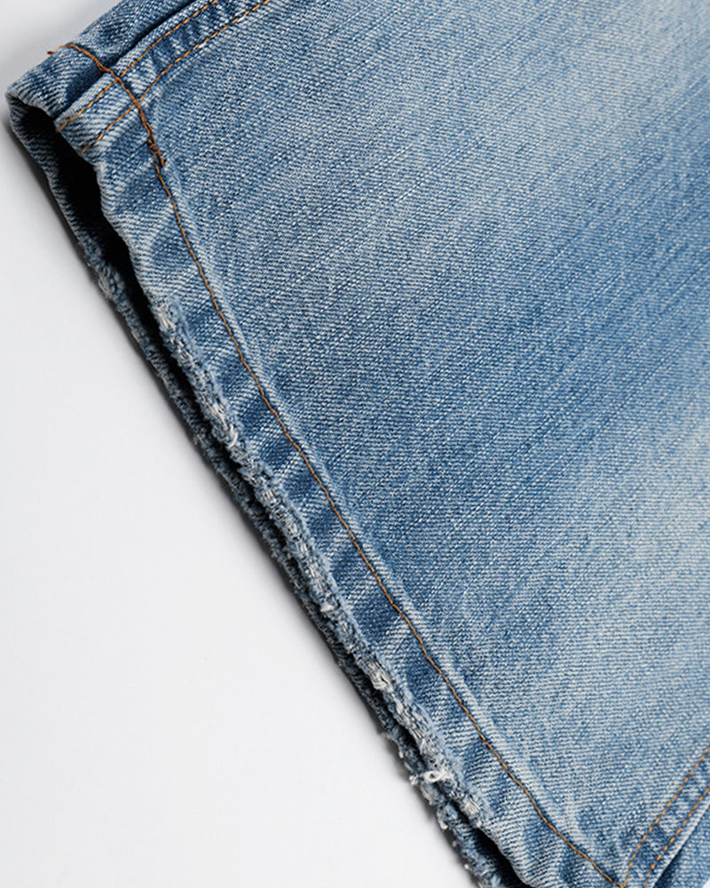 Retro washed straight leg jeans