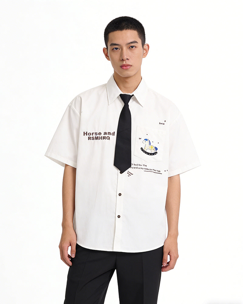 Vintage Embroidered Short Sleeve Shirt