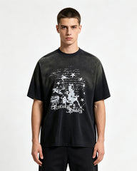 Washed gradient short-sleeved shirt
