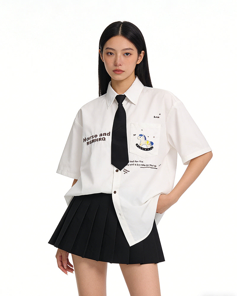 Vintage Embroidered Short Sleeve Shirt