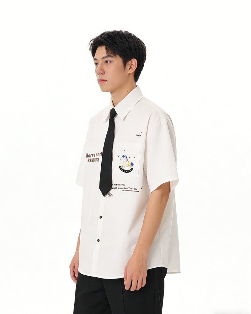 Vintage Embroidered Short Sleeve Shirt