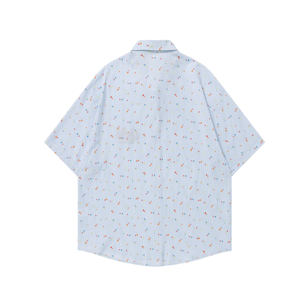 Cartoon Embroidered Short-Sleeve Shirt