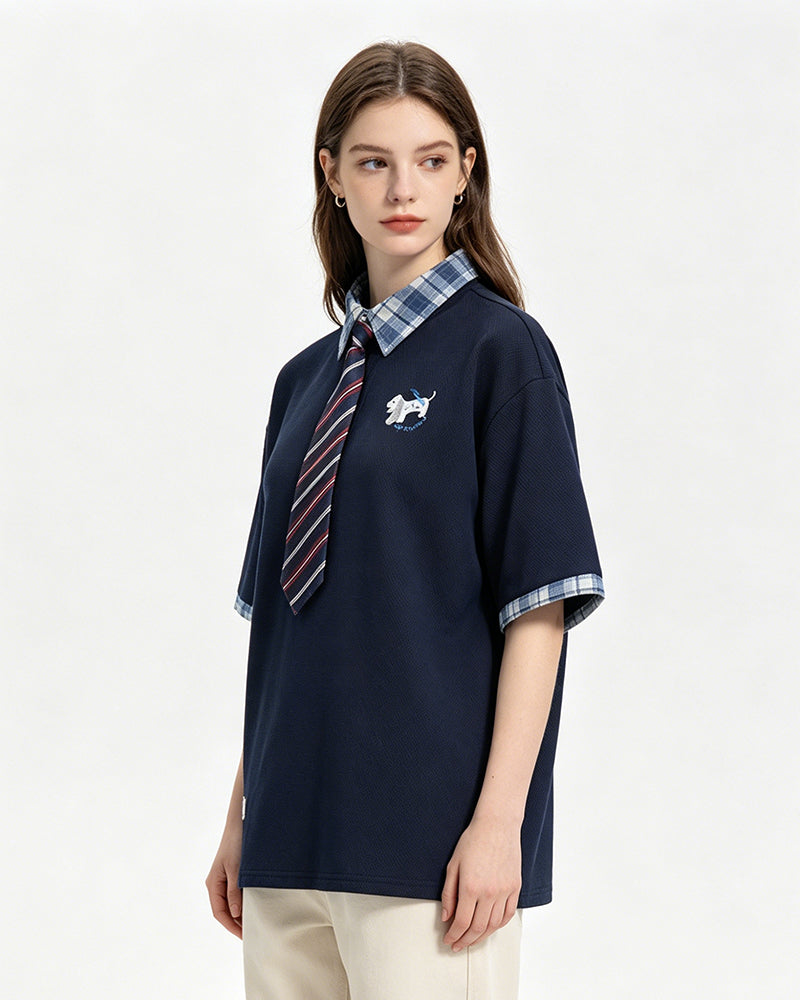 Vintage detachable tie short sleeves