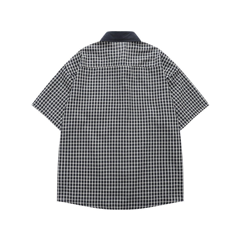 Vintage check short-sleeved shirt