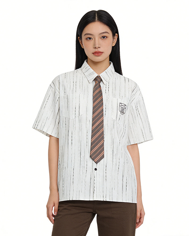Vintage Striped Short Sleeve Shirt