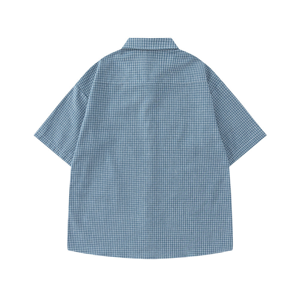 Vintage check short-sleeved shirt